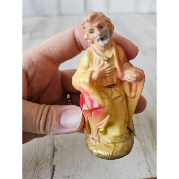 Vintage plastic Joseph Shepherd Nativity celluloid village Xmas decor - Picture 6 of 8